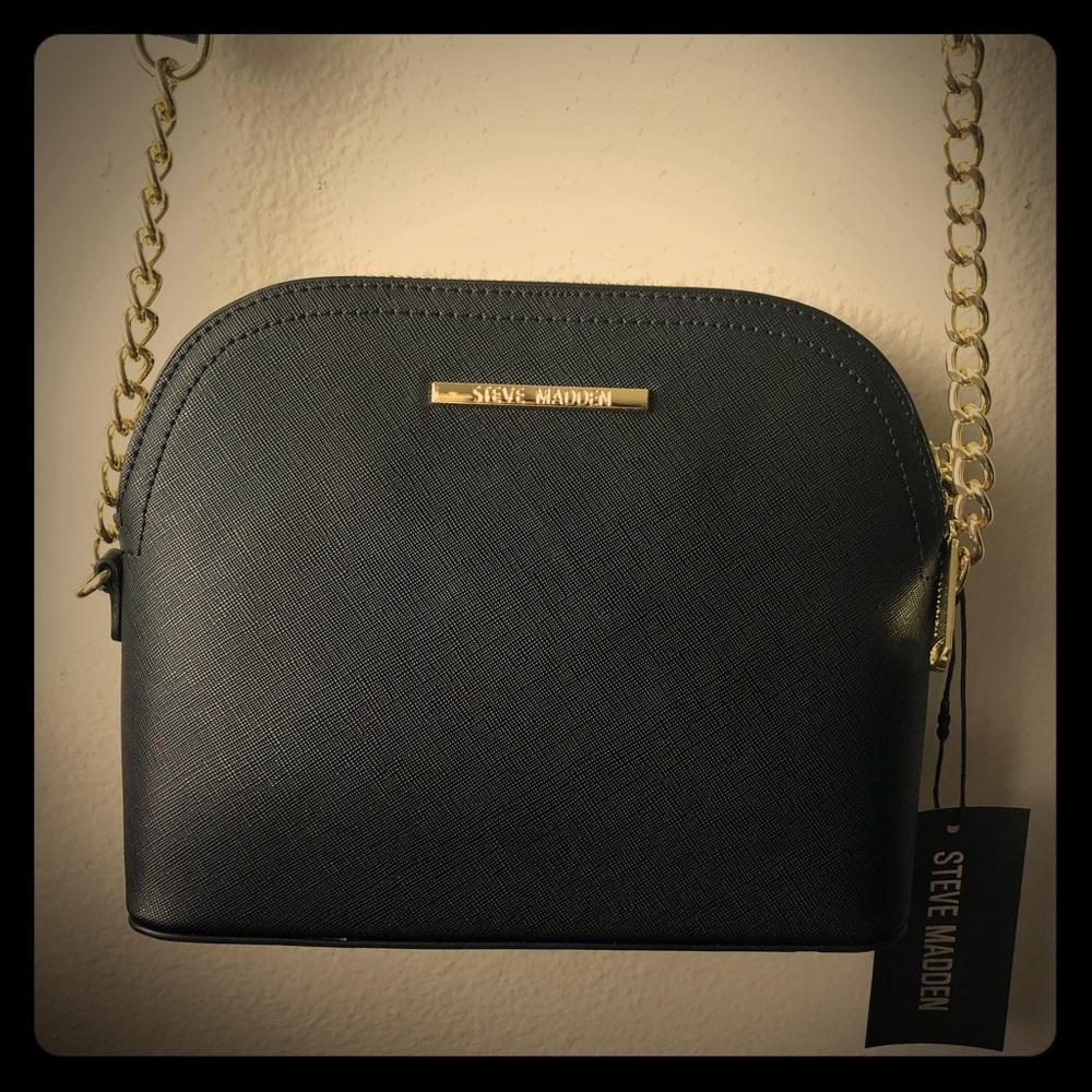 STEVE MADDEN-Black & Gold Bmaggie Crossbody